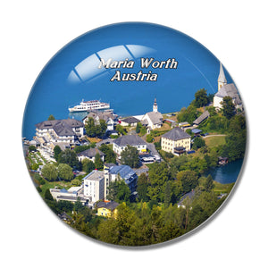 Maria Worth Island Austria 3D Fridge Magnet Crystal Glass