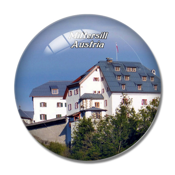 Mittersill Castle Austria 3D Fridge Magnet Crystal Glass