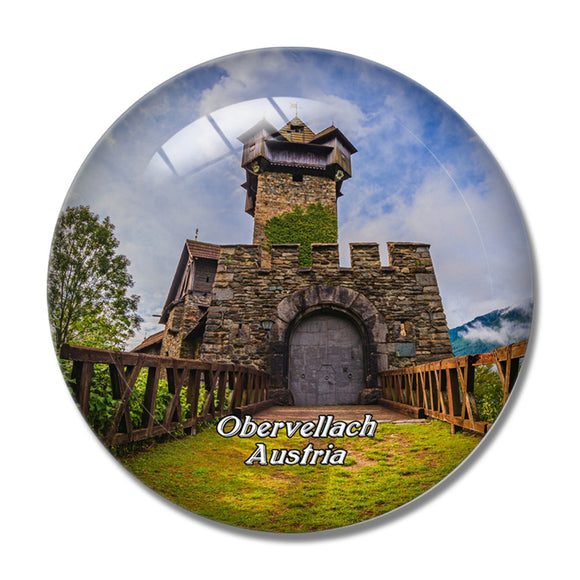 Obervellach Falkenstein Castle Austria 3D Fridge Magnet Crystal Glass