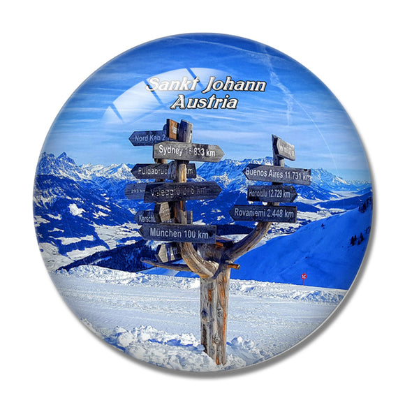 Sankt Johann Austria 3D Fridge Magnet Crystal Glass