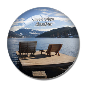 Seeboden Lake Austria 3D Fridge Magnet Crystal Glass