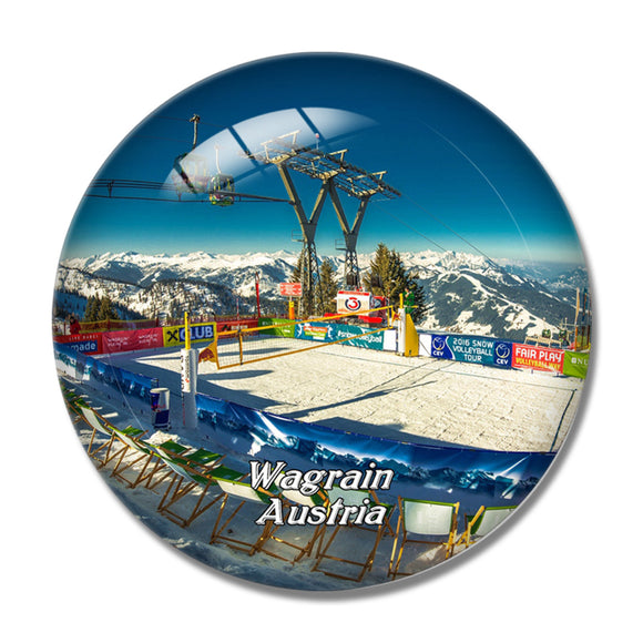 Wagrain Snow Volleyball Austria 3D Fridge Magnet Crystal Glass