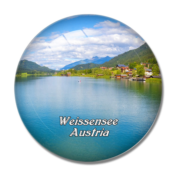 Weissensee Lake Austria 3D Fridge Magnet Crystal Glass