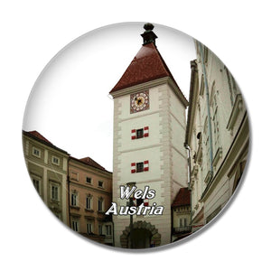 Wels Ledererturm Austria 3D Fridge Magnet Crystal Glass