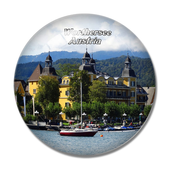 Worthersee Castle Carinthia Austria 3D Fridge Magnet Crystal Glass