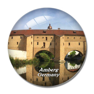 Amberg Germany 3D Fridge Magnet Crystal Glass