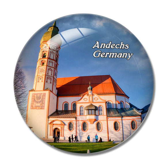 Andechs Church Germany 3D Fridge Magnet Crystal Glass