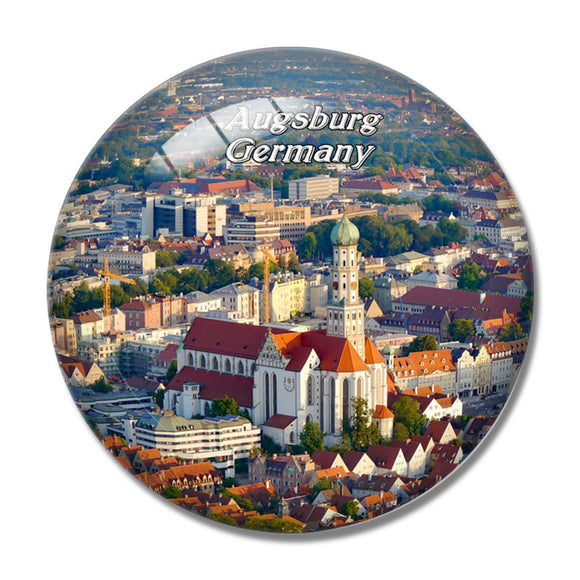 Augsburg Skyline Germany 3D Fridge Magnet Crystal Glass