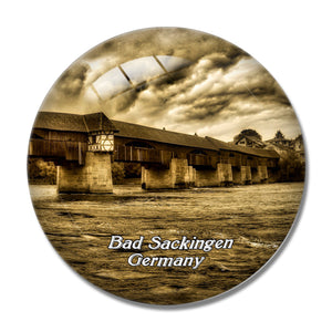 Bad Sackingen Bridge Germany 3D Fridge Magnet Crystal Glass