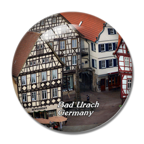 Bad Urach Downtown Germany 3D Fridge Magnet Crystal Glass