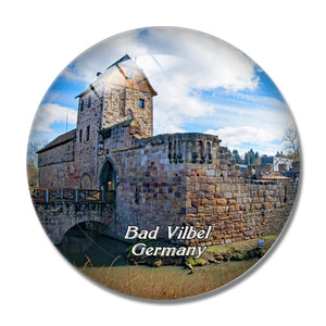 Bad Vilbel Castle Hesse Germany 3D Fridge Magnet Crystal Glass