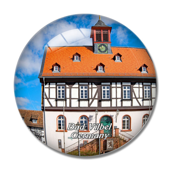 Bad Vilbel Town Hall Hesse Germany 3D Fridge Magnet Crystal Glass