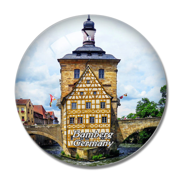 Bamberg Town Hall Germany 3D Fridge Magnet Crystal Glass