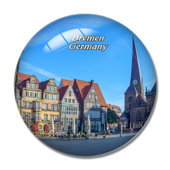 Bremen Center Germany 3D Fridge Magnet Crystal Glass