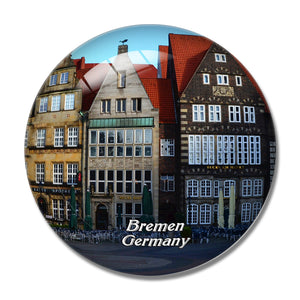 Bremen Square Germany 3D Fridge Magnet Crystal Glass