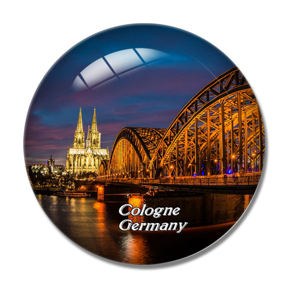 Cologne Cathedral Hohenzollern Bridge Germany 3D Fridge Magnet Crystal Glass