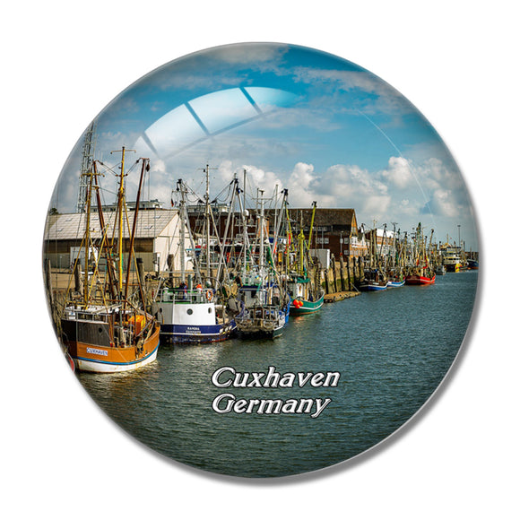 Cuxhaven Port Germany 3D Fridge Magnet Crystal Glass