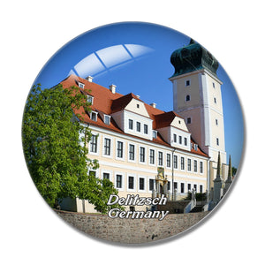 Delitzsch Castle Germany 3D Fridge Magnet Crystal Glass