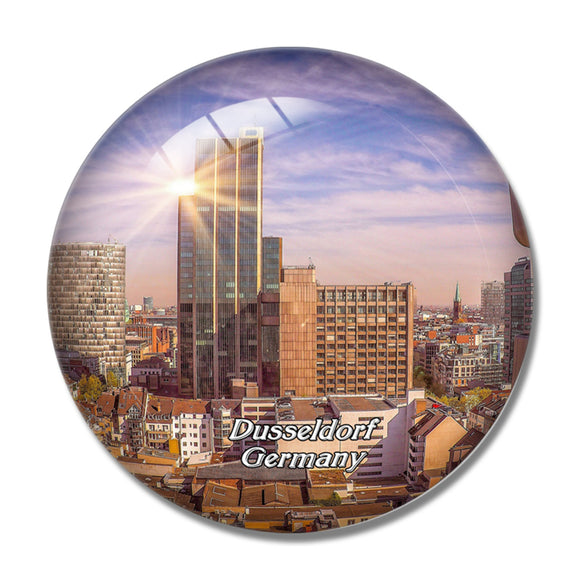 Dusseldorf Skyline Germany 3D Fridge Magnet Crystal Glass