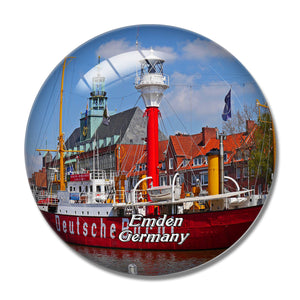 Emden Harbor Germany 3D Fridge Magnet Crystal Glass