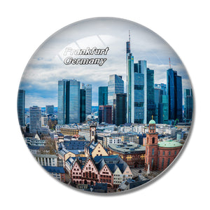 Frankfurt Skyline Germany 3D Fridge Magnet Crystal Glass