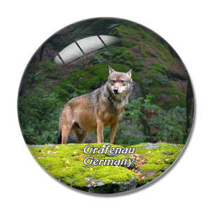 Grafenau Wolf Germany 3D Fridge Magnet Crystal Glass