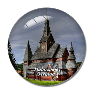 Hahnenklee Church Germany 3D Fridge Magnet Crystal Glass