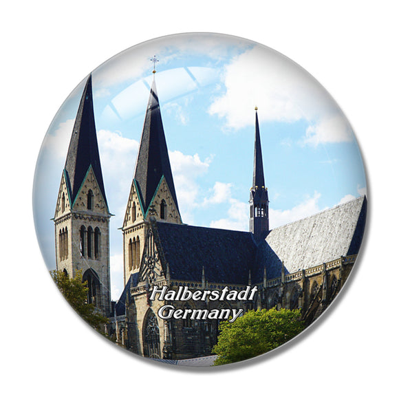 Halberstadt Cathedral Germany 3D Fridge Magnet Crystal Glass