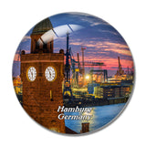 Hamburg Port Germany 3D Fridge Magnet Crystal Glass