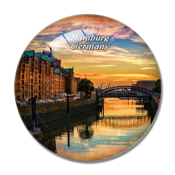 Hamburg Speicherstadt Germany 3D Fridge Magnet Crystal Glass