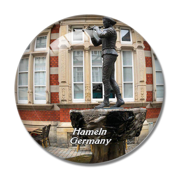 Hameln Old Town Statue Germany 3D Fridge Magnet Crystal Glass