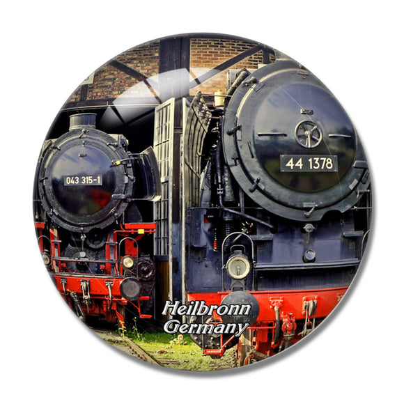 Heilbronn Steam Locomotive Germany 3D Fridge Magnet Crystal Glass