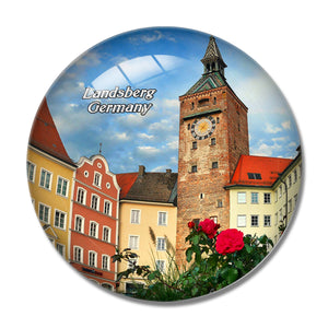 Landsberg Schmalzturm Germany 3D Fridge Magnet Crystal Glass