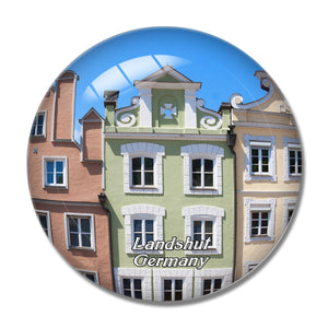 Landshut House Germany 3D Fridge Magnet Crystal Glass