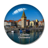 Lindau Port Germany 3D Fridge Magnet Crystal Glass