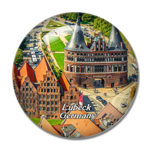 Lubeck Holstentor Lubeck Germany 3D Fridge Magnet Crystal Glass