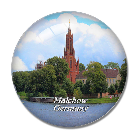 Malchow Church Germany 3D Fridge Magnet Crystal Glass