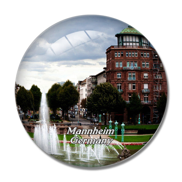 Mannheim Fountain Germany 3D Fridge Magnet Crystal Glass