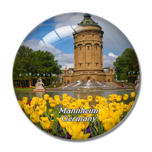 Mannheim Water Tower Germany 3D Fridge Magnet Crystal Glass