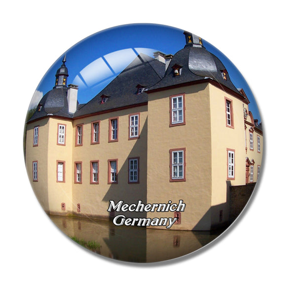 Mechernich Castle Germany 3D Fridge Magnet Crystal Glass