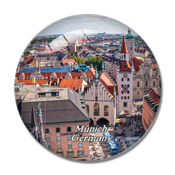 Munich Marienplatz Town Hall Germany 3D Fridge Magnet Crystal Glass