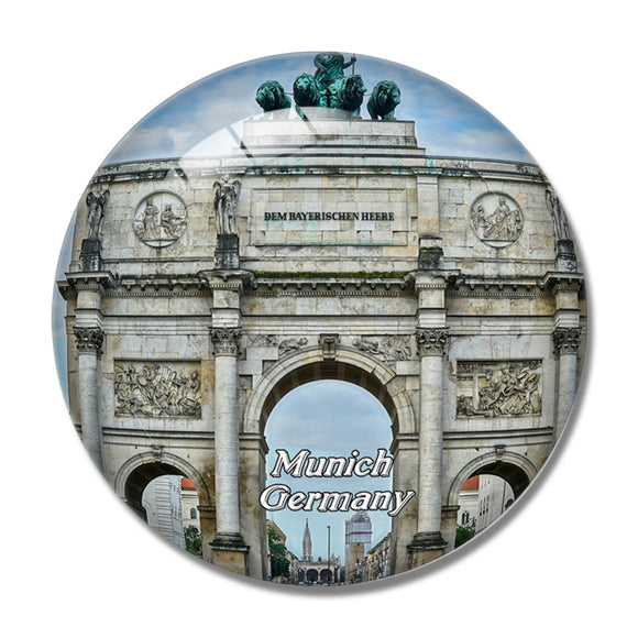 Munich Siegestor Germany 3D Fridge Magnet Crystal Glass