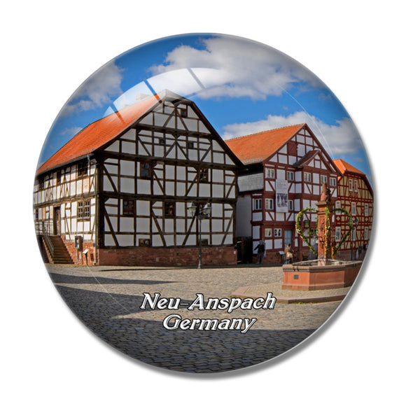 Neu-Anspach Germany 3D Fridge Magnet Crystal Glass