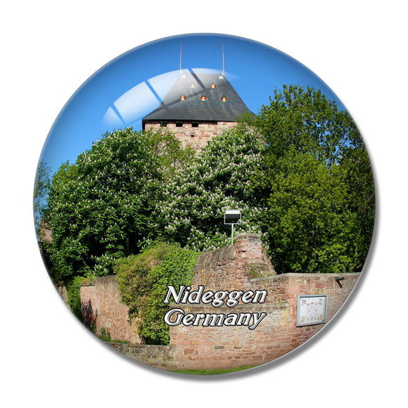 Nideggen Castle Germany 3D Fridge Magnet Crystal Glass