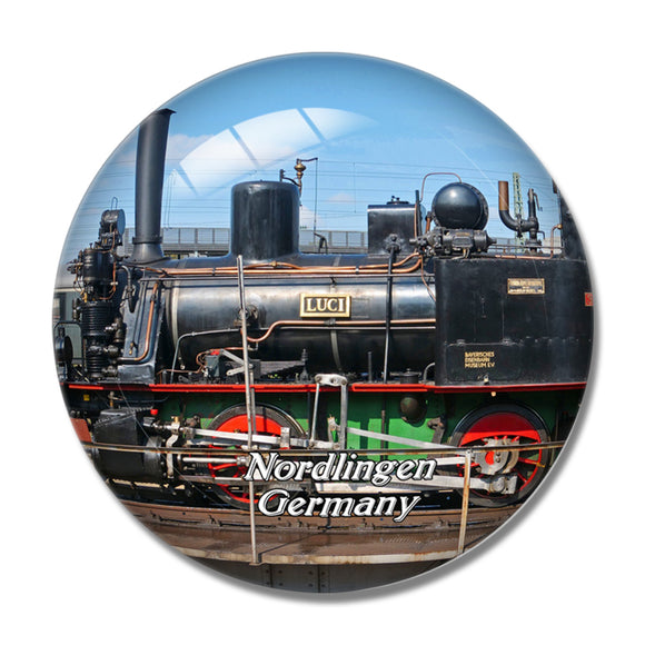 Nordlingen Railway Museum Germany 3D Fridge Magnet Crystal Glass