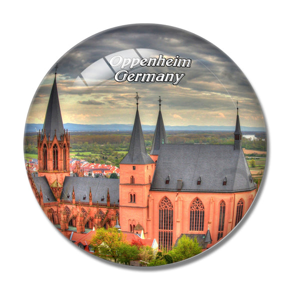 Oppenheim Cathedral Germany 3D Fridge Magnet Crystal Glass