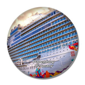 Papenburg Ship Germany 3D Fridge Magnet Crystal Glass