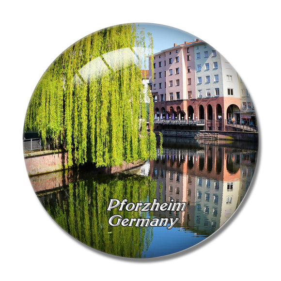 Pforzheim River Germany 3D Fridge Magnet Crystal Glass