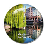 Pforzheim River Germany 3D Fridge Magnet Crystal Glass