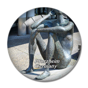 Pforzheim Sculpture Germany 3D Fridge Magnet Crystal Glass